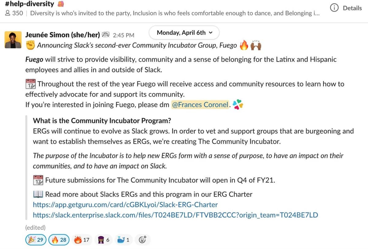 Fuego ERG Co-Lead @Slack