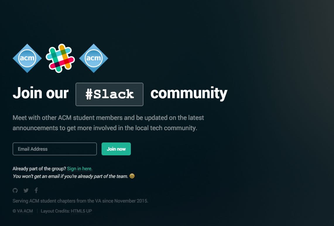 VA ACM Slack Invites
